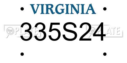 335S24 Virginia License Plate