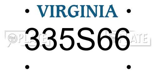 335S66 Virginia License Plate