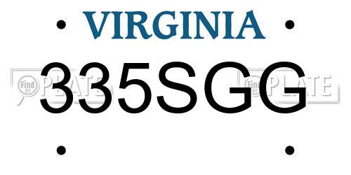 335SGG Virginia License Plate