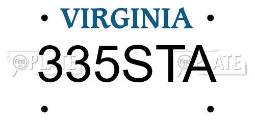 335STA Virginia License Plate