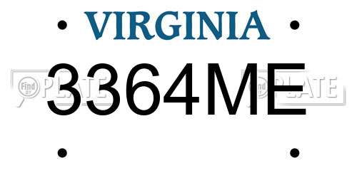 3364ME Virginia License Plate