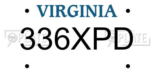 336XPD Virginia License Plate