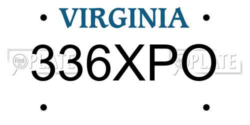 336XPO Virginia License Plate