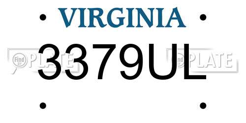 3379UL Virginia License Plate