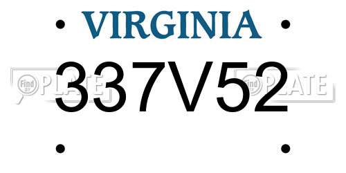 337V52 Virginia License Plate
