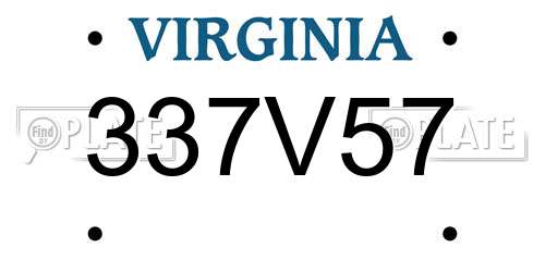 337V57 Virginia License Plate
