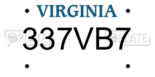 337VB7 Virginia License Plate