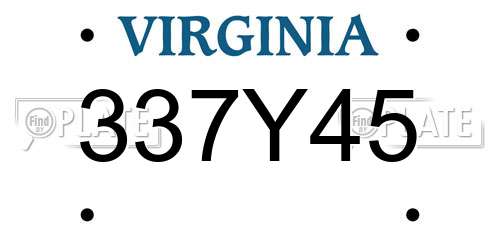337Y45 Virginia License Plate