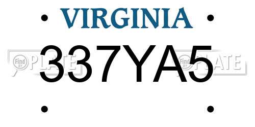 337YA5 Virginia License Plate