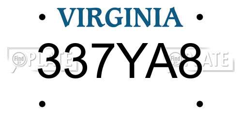 337YA8 Virginia License Plate