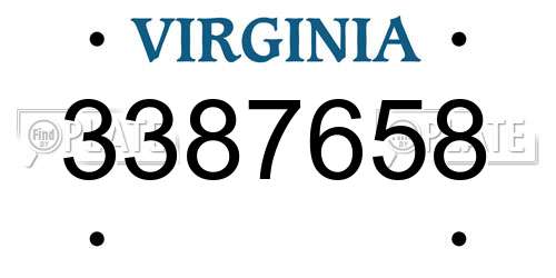 3387658 Virginia License Plate