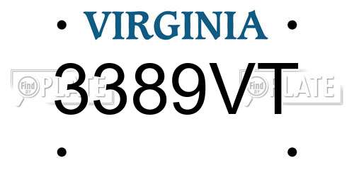 3389VT Virginia License Plate