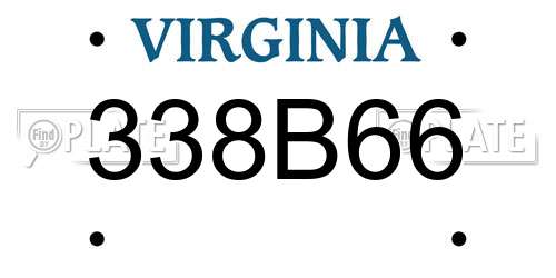 338B66 Virginia License Plate