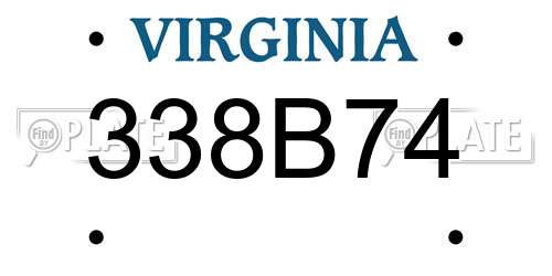 338B74 Virginia License Plate