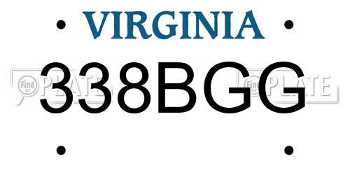 338BGG Virginia License Plate