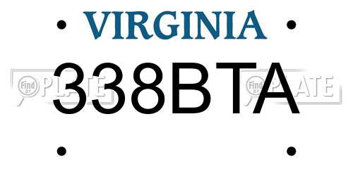 338BTA Virginia License Plate