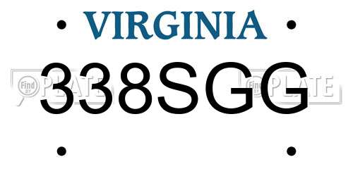 338SGG Virginia License Plate