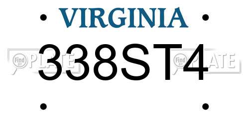 338ST4 Virginia License Plate