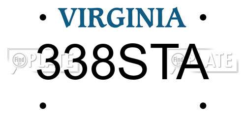 338STA Virginia License Plate