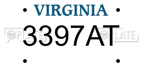 3397AT Virginia License Plate