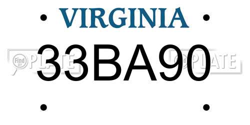 33BA90 Virginia License Plate