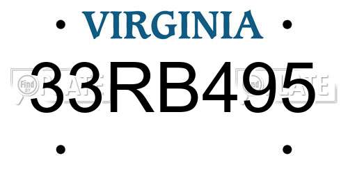 33RB495 Virginia License Plate