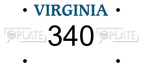 340 Virginia License Plate