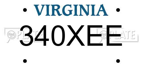 340XEE Virginia License Plate