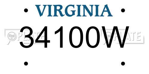 34100W Virginia License Plate