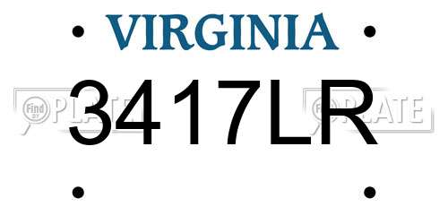 3417LR Virginia License Plate