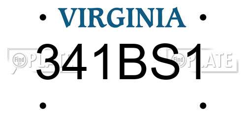 341BS1 Virginia License Plate