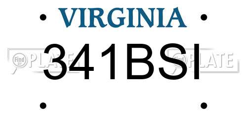 341BSI Virginia License Plate