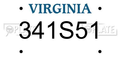 341S51 Virginia License Plate