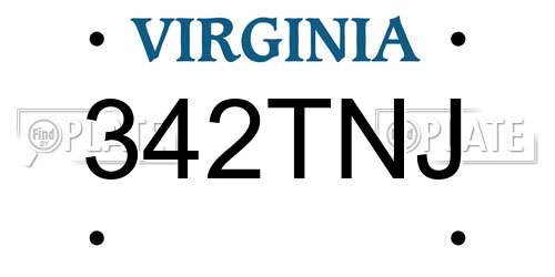 342TNJ Virginia License Plate