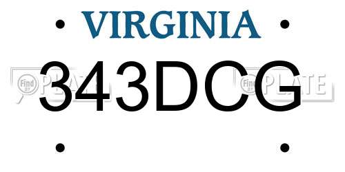 343DCG Virginia License Plate