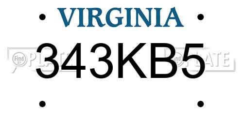 343KB5 Virginia License Plate
