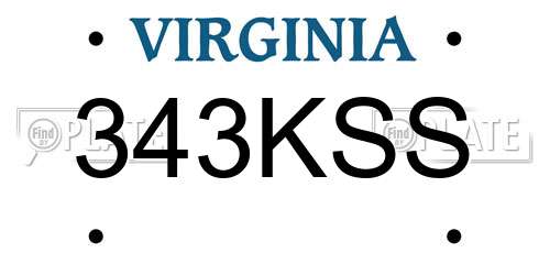 343KSS Virginia License Plate