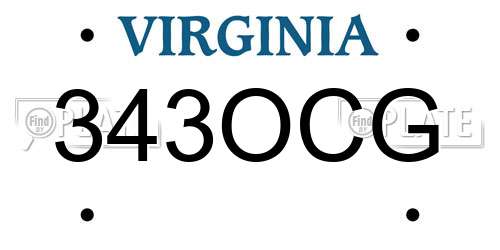 343OCG Virginia License Plate