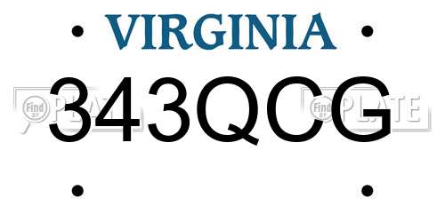 343QCG Virginia License Plate