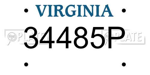 34485P Virginia License Plate