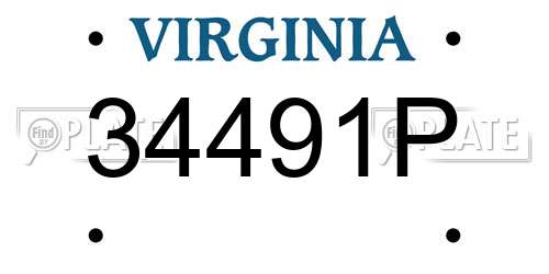 34491P Virginia License Plate