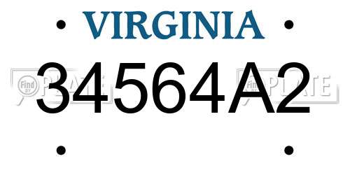 34564A2 Virginia License Plate