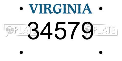 34579 Virginia License Plate