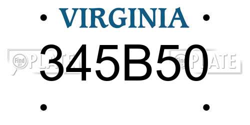 345B50 Virginia License Plate