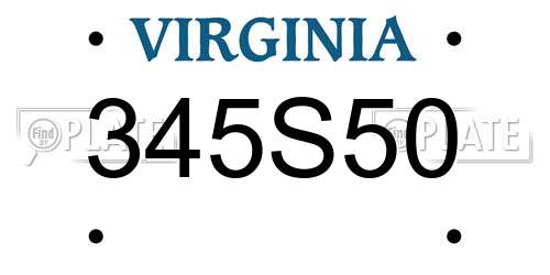 345S50 Virginia License Plate