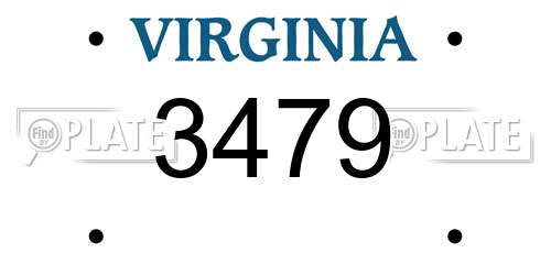 3479 Virginia License Plate