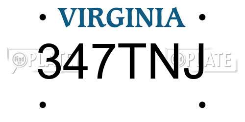 347TNJ Virginia License Plate