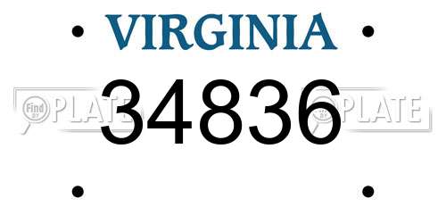 34836 Virginia License Plate