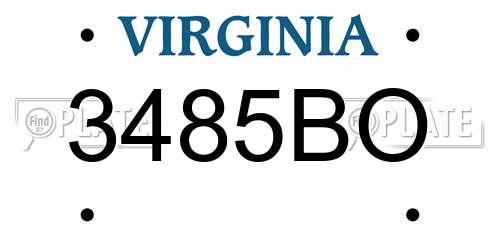 3485BO Virginia License Plate