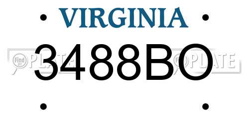 3488BO Virginia License Plate
